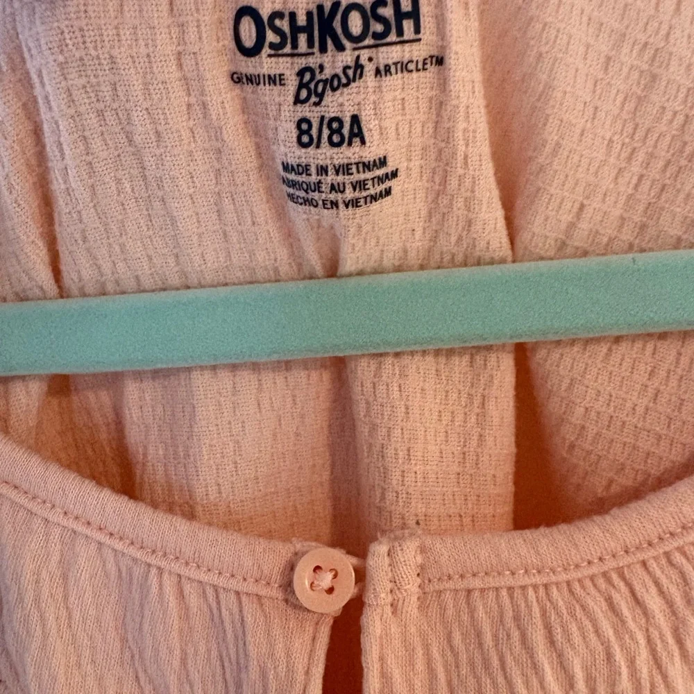 OshKosh B'gosh Light Peach Lace-Trim Peplum Top